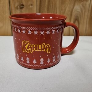 Kahlua Coffee 16oz Mug 2024 Christmas Holiday Red Snowmen Trees Winter Snowflake